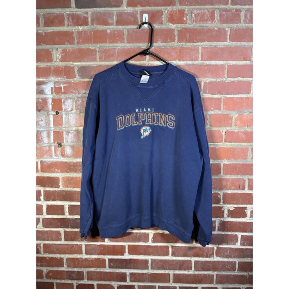 Vintage Y2k Miami Dolphins Crewneck Football Reebok Pullover Adult Size Large - Picture 1 of 6